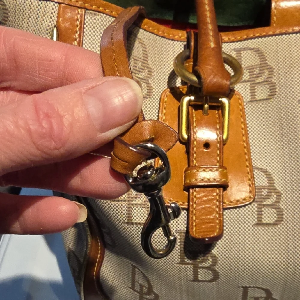Dooney & Bourke Beige and Brown Signature Tote - Picture 3 of 16